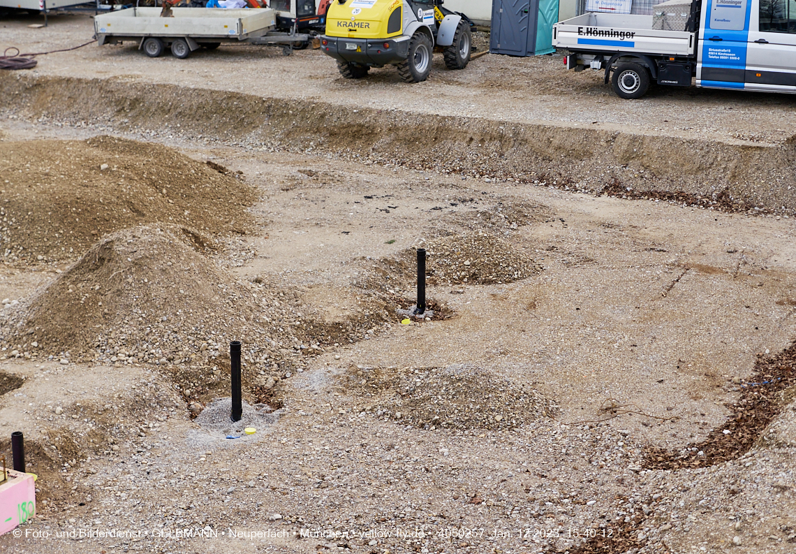 12.01.2023 - Baustelle an der Quiddestraße Haus für Kinder in Neuperlach